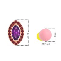 Marquise Halo Classic Stud Earrings