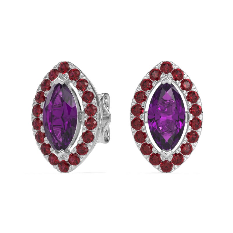 Marquise Halo Classic Stud Earrings