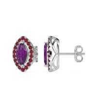 Marquise Halo Classic Stud Earrings