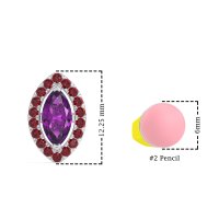 Marquise Halo Classic Stud Earrings