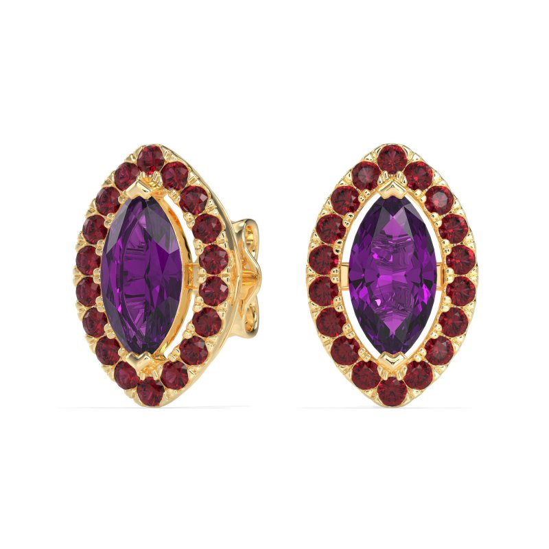 Marquise Halo Classic Stud Earrings