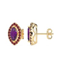Marquise Halo Classic Stud Earrings