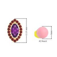 Marquise Halo Classic Stud Earrings