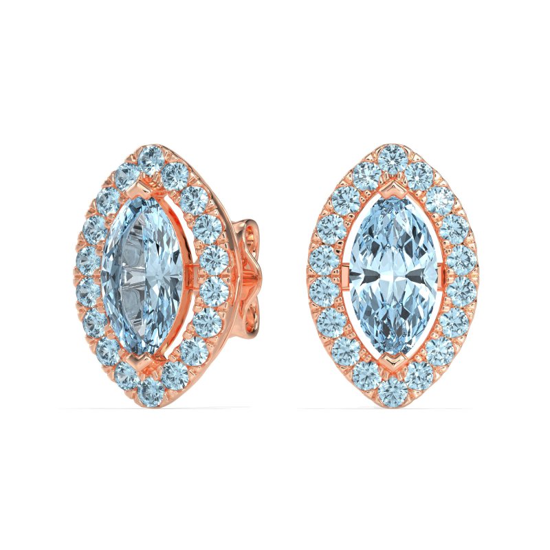Marquise Halo Classic Stud Earrings