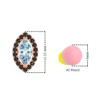 Marquise Halo Classic Stud Earrings
