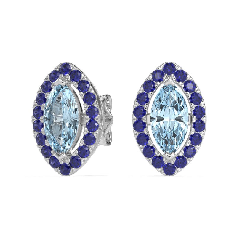 Marquise Halo Classic Stud Earrings