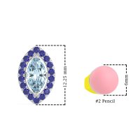 Marquise Halo Classic Stud Earrings