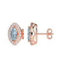 Marquise Halo Classic Stud Earrings