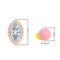 Marquise Halo Classic Stud Earrings