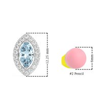 Marquise Halo Classic Stud Earrings