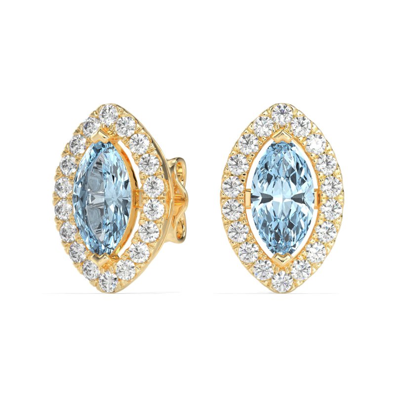 Marquise Halo Classic Stud Earrings