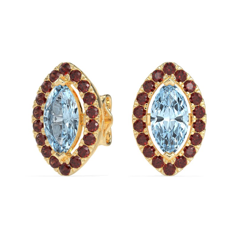 Marquise Halo Classic Stud Earrings