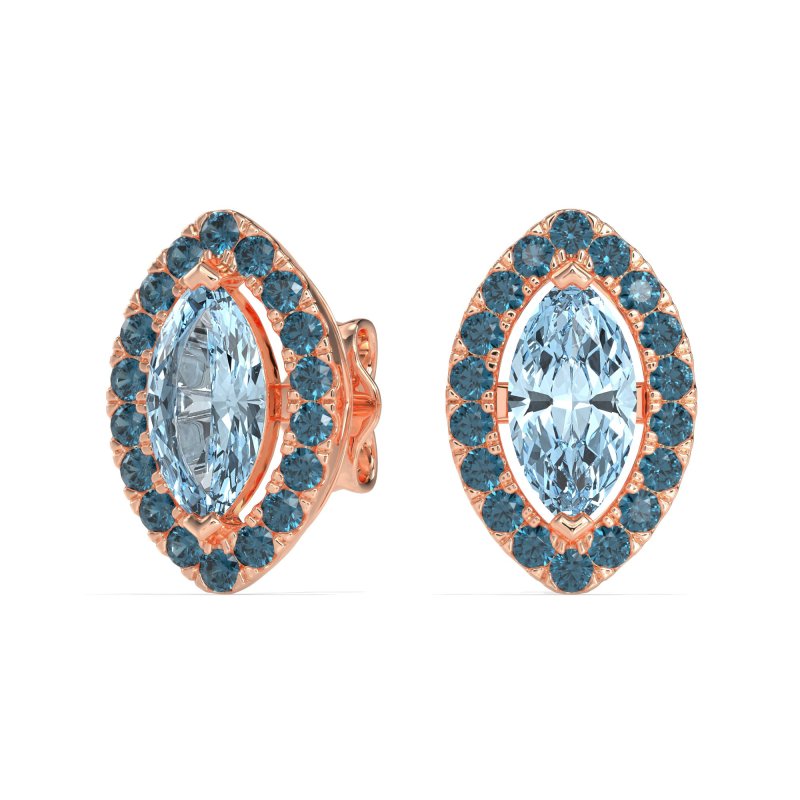 Marquise Halo Classic Stud Earrings