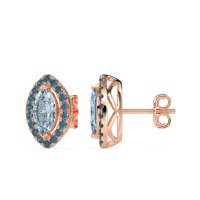 Marquise Halo Classic Stud Earrings