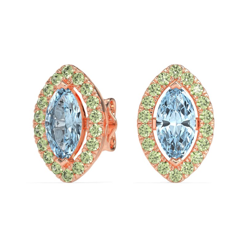 Marquise Halo Classic Stud Earrings