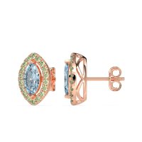 Marquise Halo Classic Stud Earrings