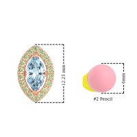 Marquise Halo Classic Stud Earrings