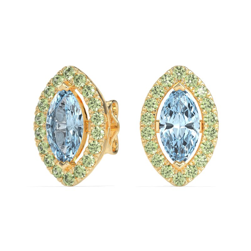 Marquise Halo Classic Stud Earrings