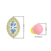 Marquise Halo Classic Stud Earrings