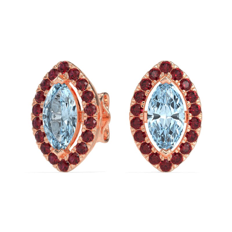 Marquise Halo Classic Stud Earrings