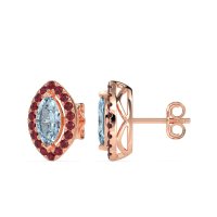 Marquise Halo Classic Stud Earrings