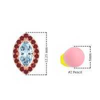 Marquise Halo Classic Stud Earrings