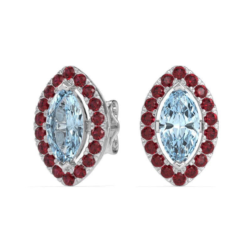 Marquise Halo Classic Stud Earrings