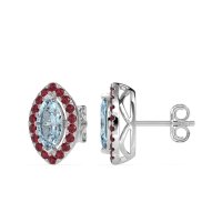 Marquise Halo Classic Stud Earrings