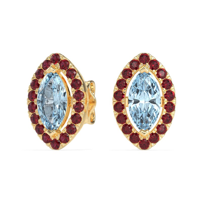 Marquise Halo Classic Stud Earrings
