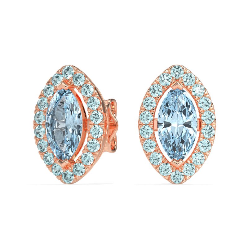 Marquise Halo Classic Stud Earrings