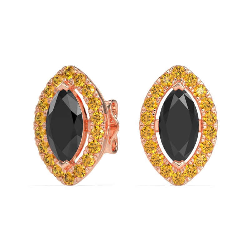 Marquise Halo Classic Stud Earrings