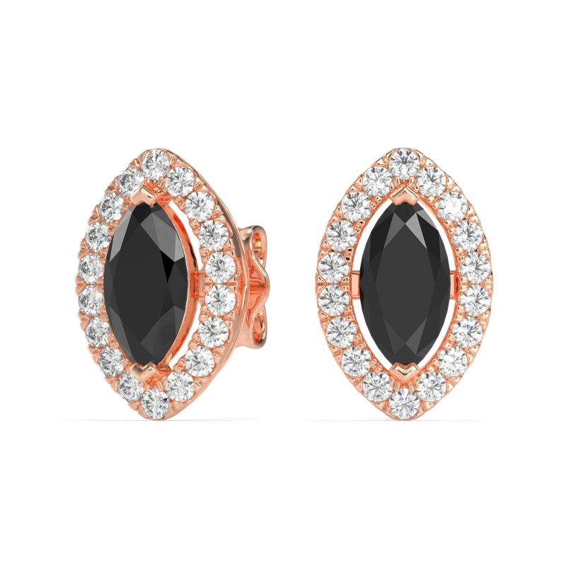Marquise Halo Classic Stud Earrings