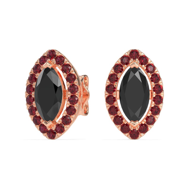 Marquise Halo Classic Stud Earrings