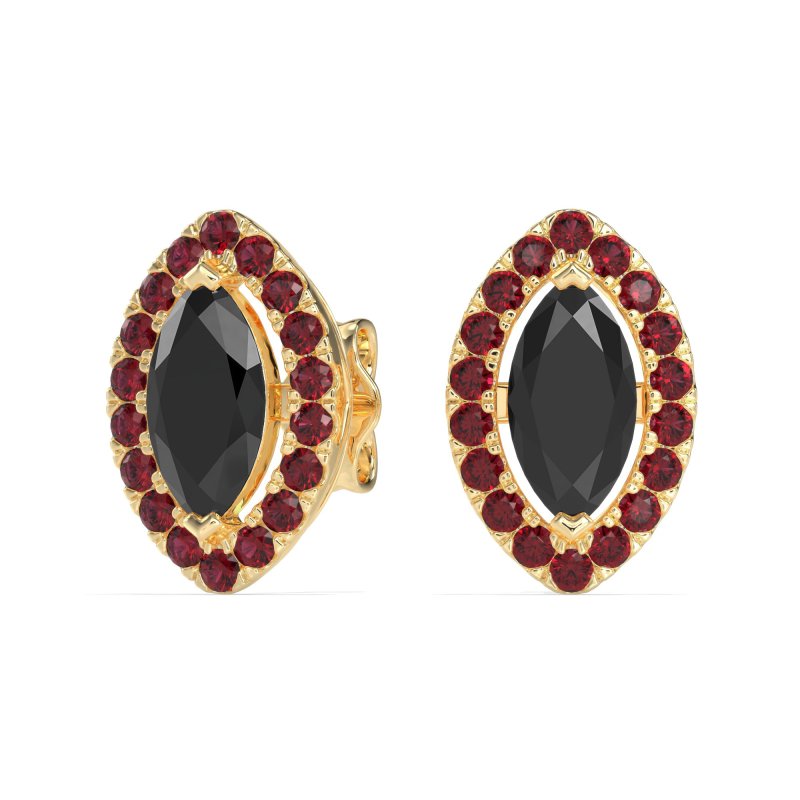 Marquise Halo Classic Stud Earrings