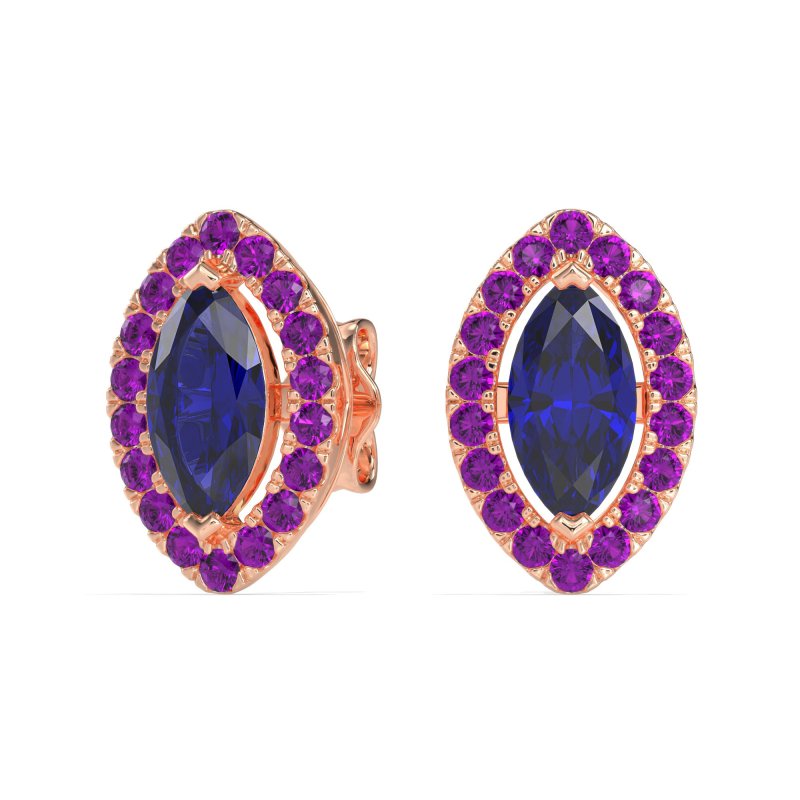 Marquise Halo Classic Stud Earrings