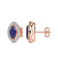 Marquise Halo Classic Stud Earrings