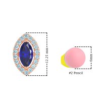 Marquise Halo Classic Stud Earrings