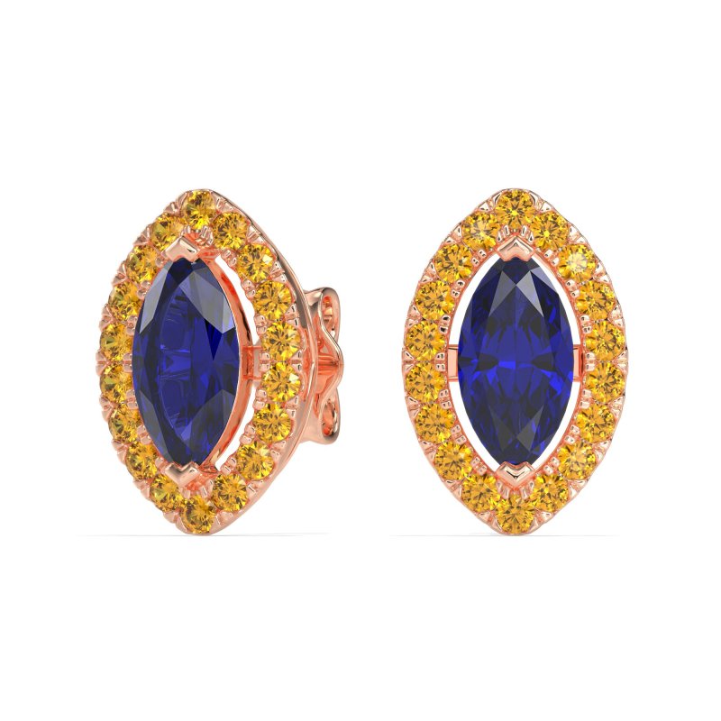 Marquise Halo Classic Stud Earrings