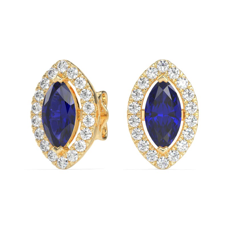 Marquise Halo Classic Stud Earrings