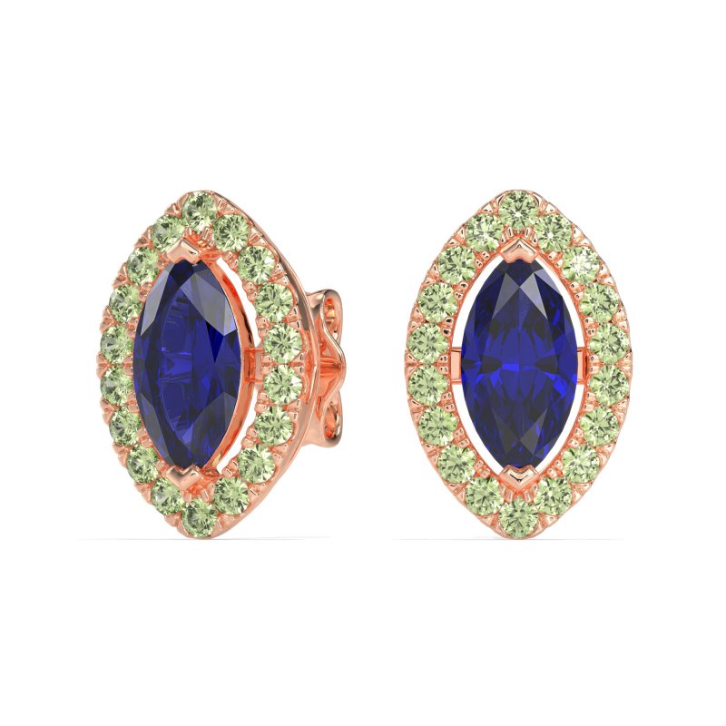 Marquise Halo Classic Stud Earrings