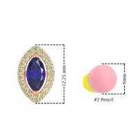 Marquise Halo Classic Stud Earrings