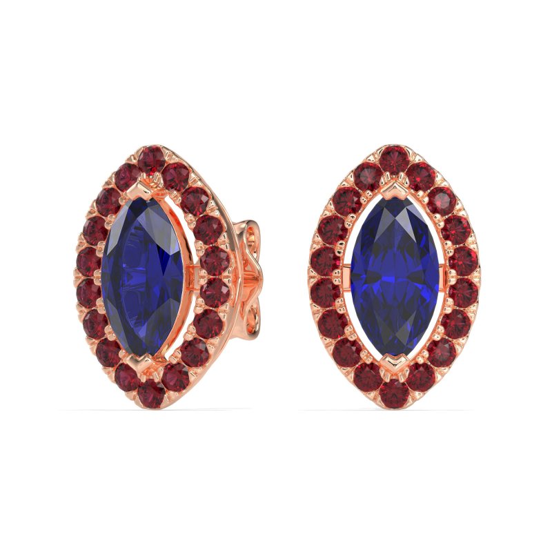 Marquise Halo Classic Stud Earrings