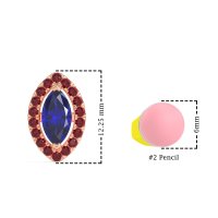 Marquise Halo Classic Stud Earrings