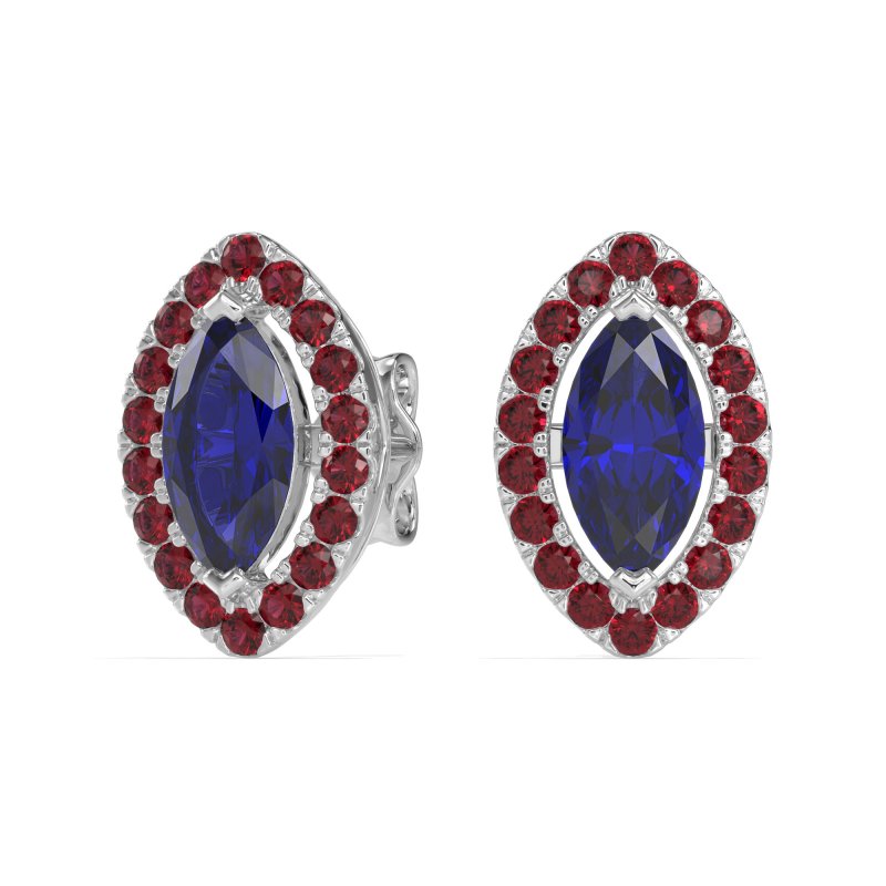 Marquise Halo Classic Stud Earrings