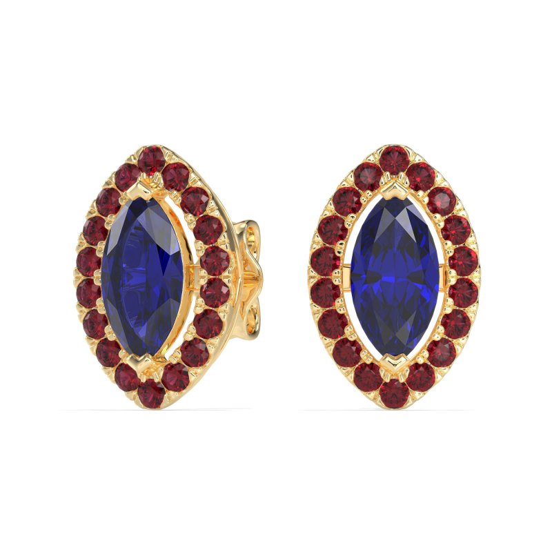 Marquise Halo Classic Stud Earrings