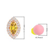 Marquise Halo Classic Stud Earrings