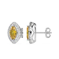 Marquise Halo Classic Stud Earrings