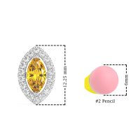 Marquise Halo Classic Stud Earrings