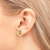 Marquise Halo Classic Stud Earrings