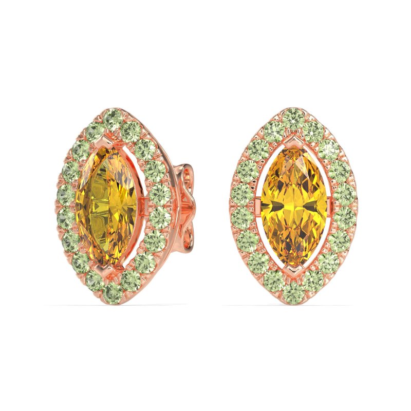 Marquise Halo Classic Stud Earrings